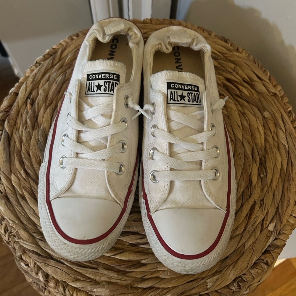 Converse Womens Size 9, White All Star Sneakers with Elastic Back